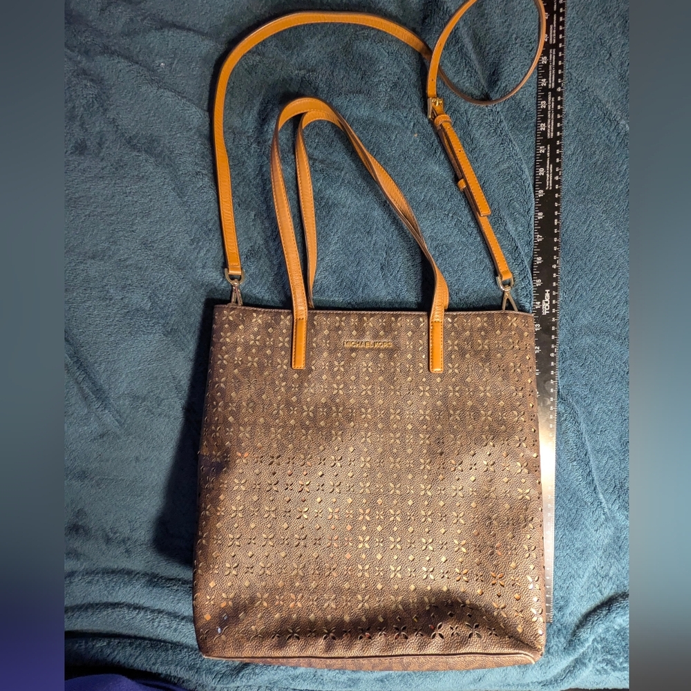 MICHAEL Michael Kors Brown Tote with Cutout Design